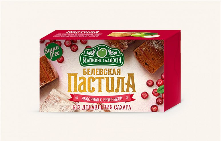  Пастила  200г диетическая с КЛЮКВОЙ, НОВЫЙ ФОРМАТ (4*50г)    в Губкине