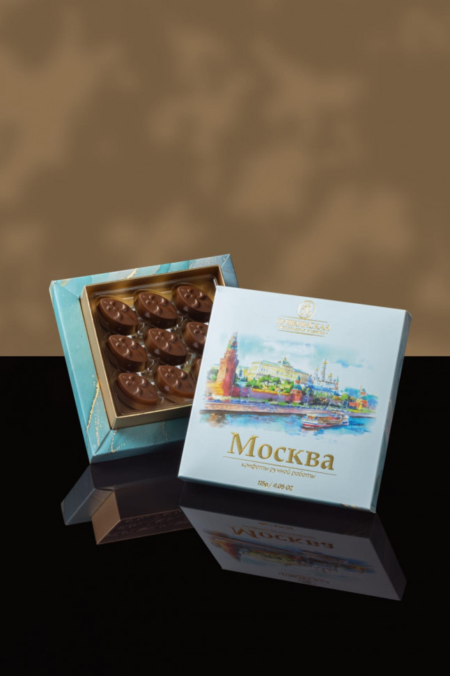  Пушкинская фабрика Конфеты Миндаль (Москва), 115г(голубая коробка) в Губкине