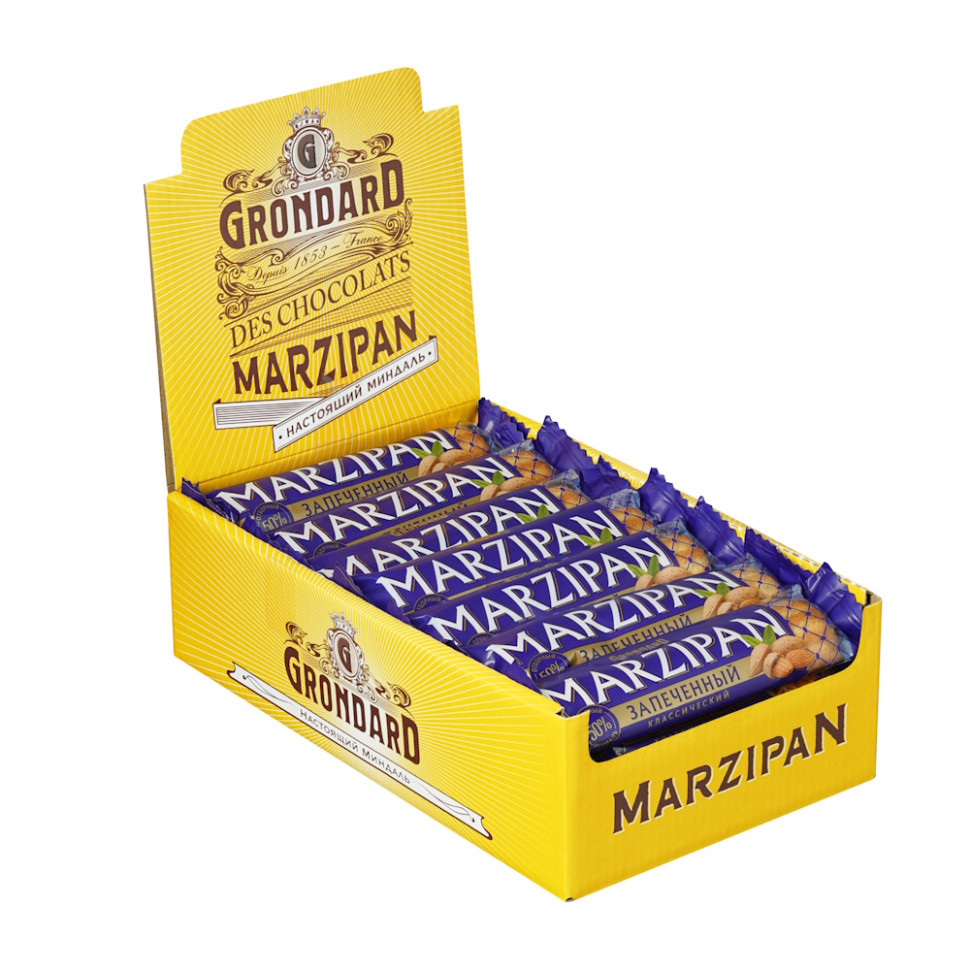  TM Grondard   (11161) Батончики НЕглазированные Марципановые Запечённые, (28шт по 40г)    в Губкине