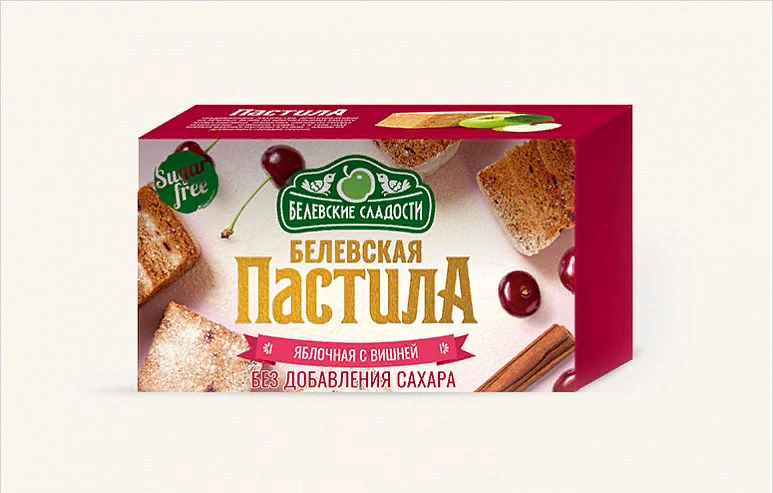  Пастила  200г диетическая С ВИШНЕЙ, НОВЫЙ ФОРМАТ (4 шт по 50гр)    в Губкине