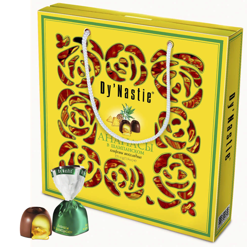  Династия Сумка Конфеты "Ананасы в шампанском", 220г   в Губкине