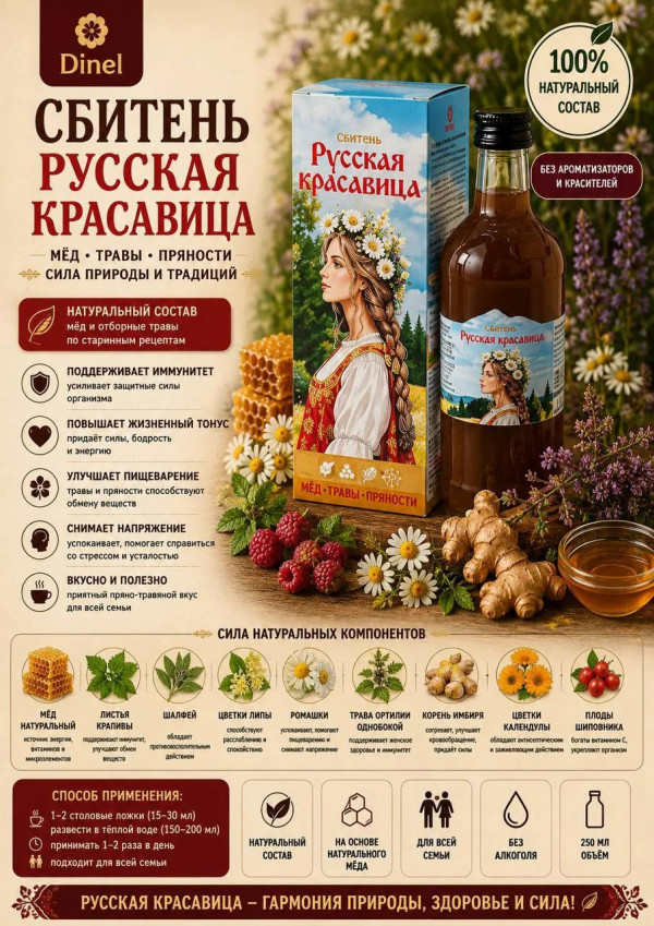 №2 Сбитень Русская красавица, 250мл в Губкине