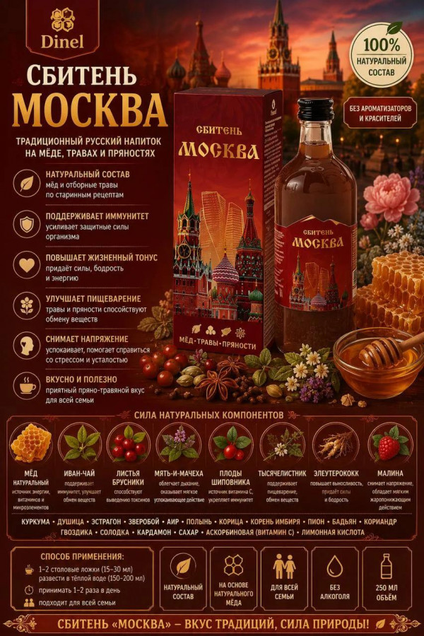 №2 Сбитень Москва, 250мл  в Губкине