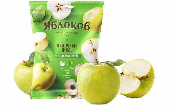  Яблочные чипсы из кисло-сладких яблок 25г в Губкине